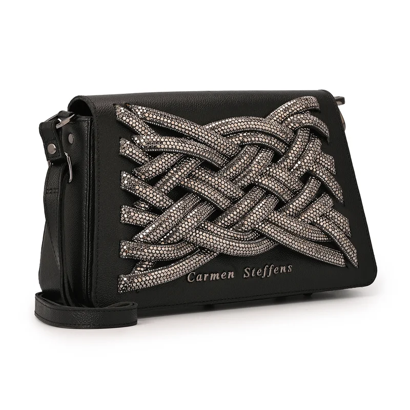 Carmen Steffens Black Crystal Bag